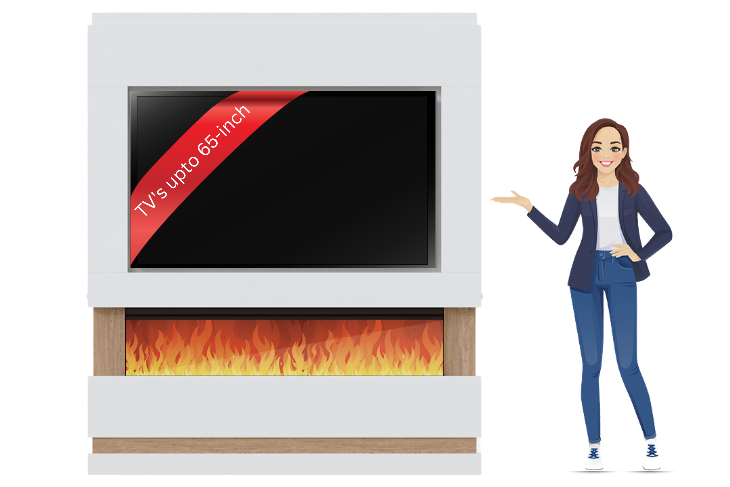 Evolution Fires - Pre-Built Media Wall Package 14 including Electric Fire