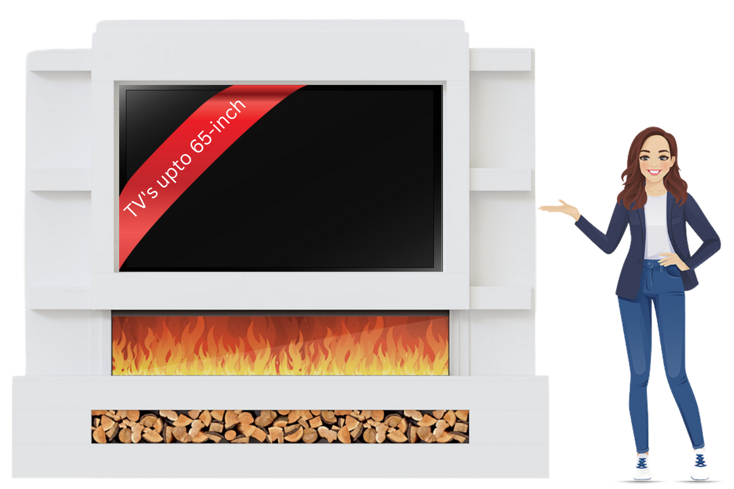 Evolution Fires - Pre-Built Media Wall Package 15 including Electric Fire