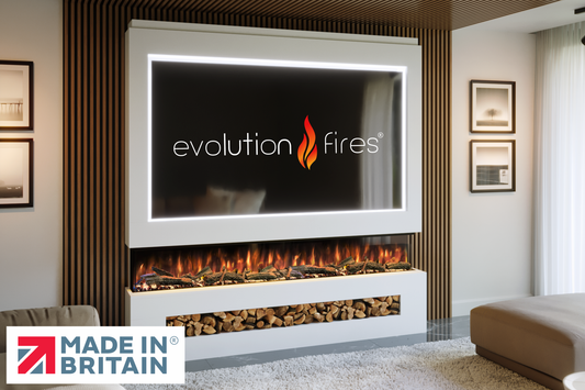 Evolution Fires - Pre-Built Media Wall Package 16 including Electric Fire