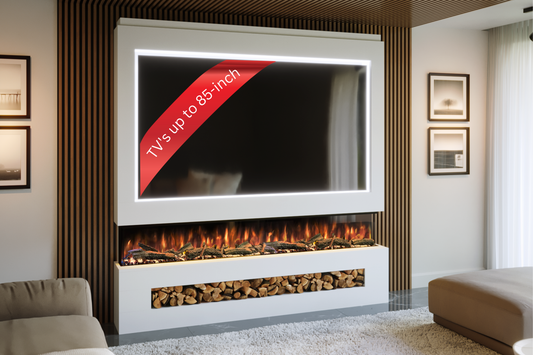 Evolution Fires - Pre-Built Media Wall Package 16 including Electric Fire
