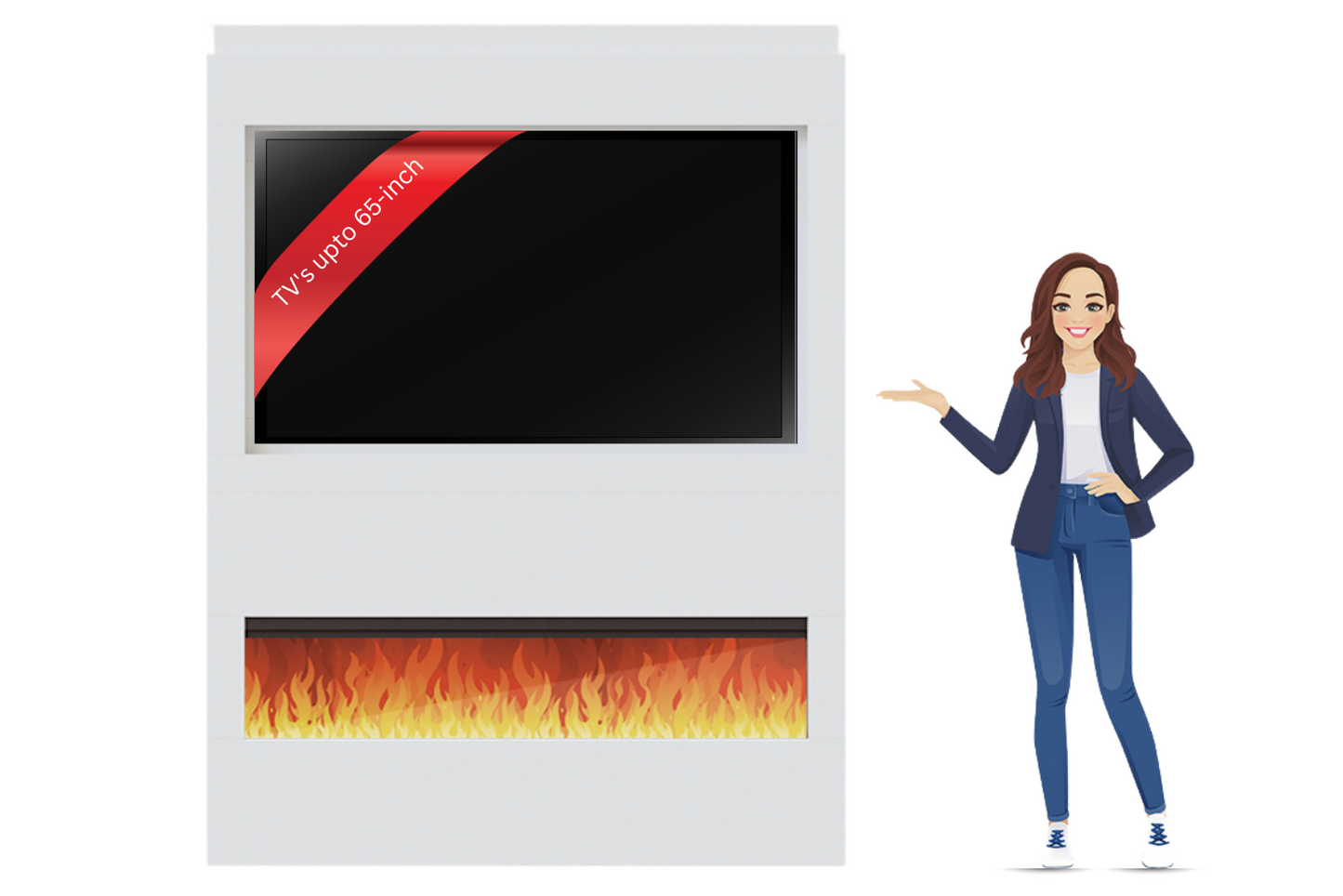 Evolution Fires - Pre-Built Media Wall Package 17 including Electric Fire