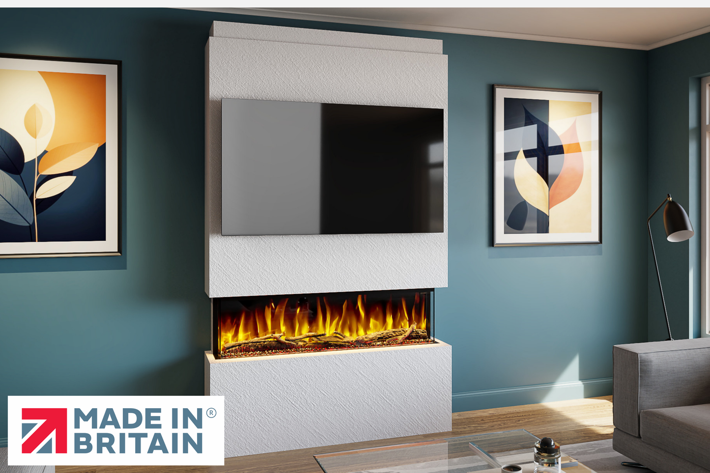 Evolution Fires - Pre-Built Media Wall Package 18 including Electric Fire