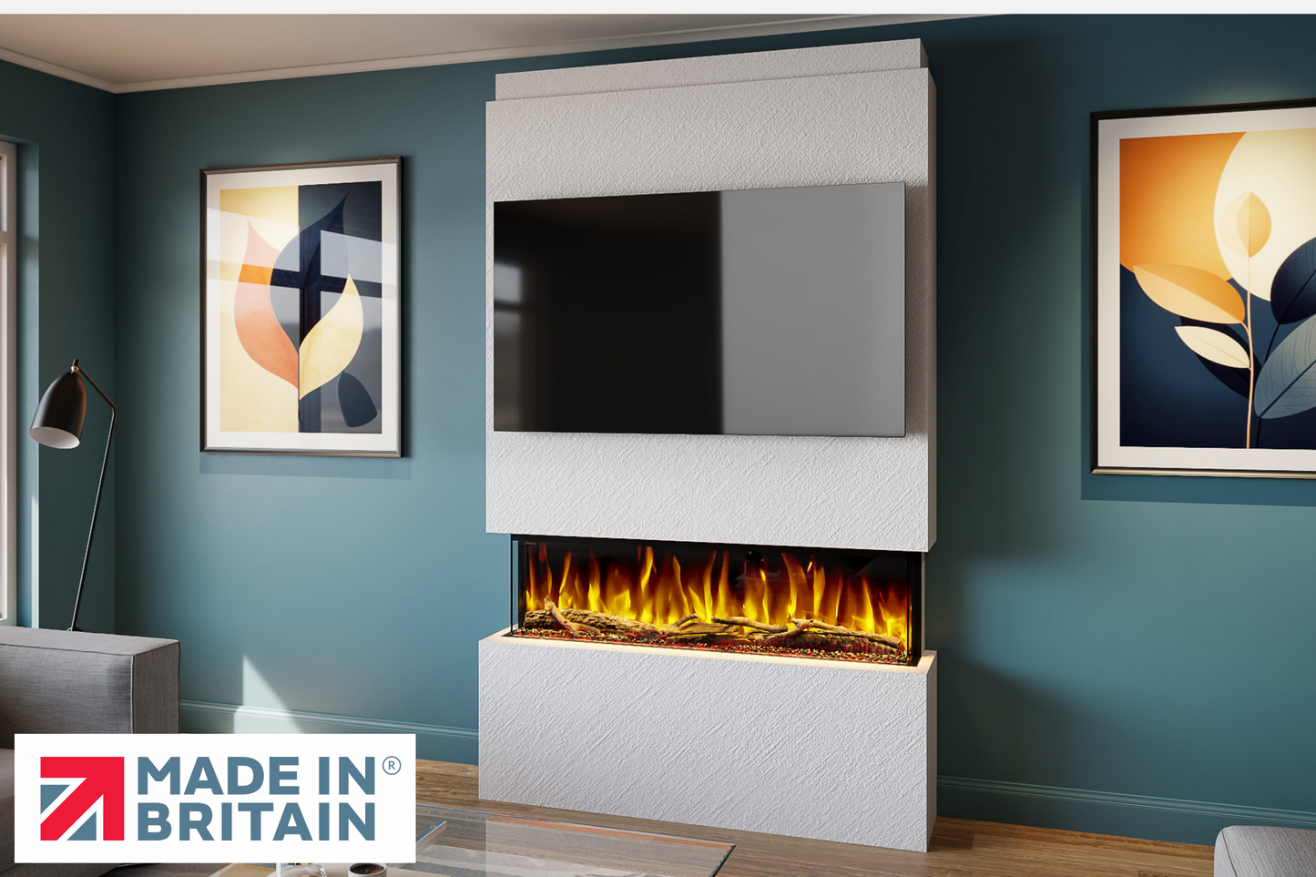Evolution Fires - Pre-Built Media Wall Package 18 including Electric Fire