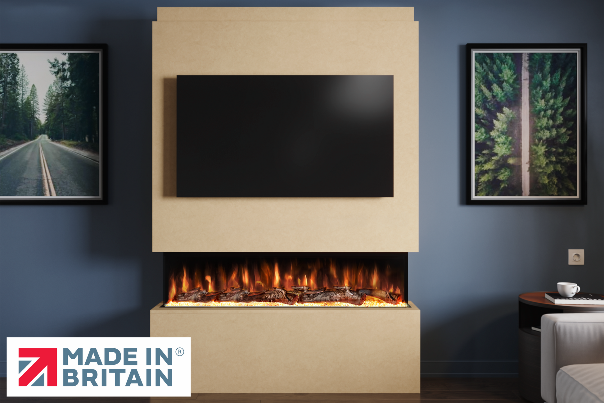Evolution Fires - Pre-Built Media Wall Package 19 including Electric Fire