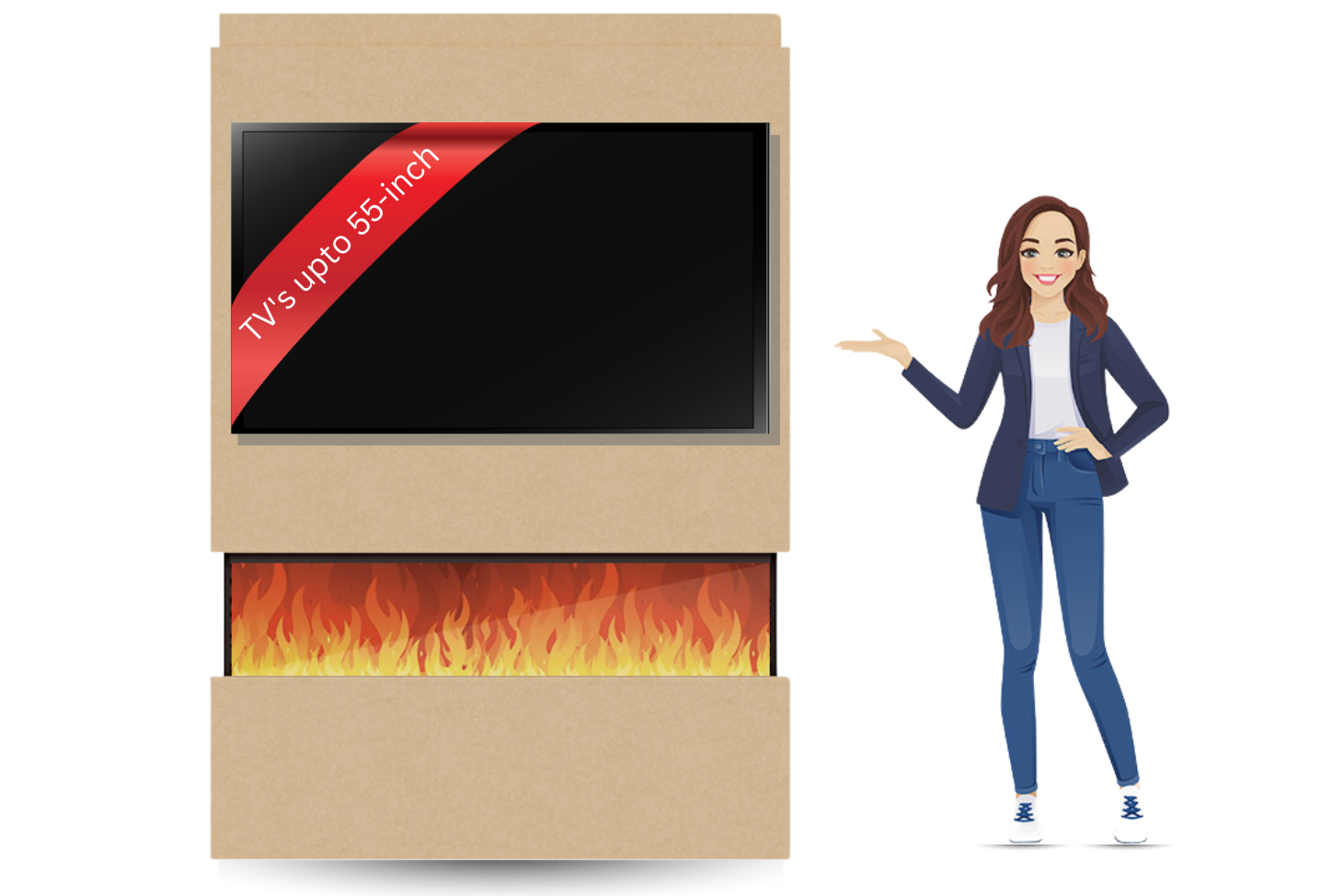 Evolution Fires - Pre-Built Media Wall Package 19 including Electric Fire