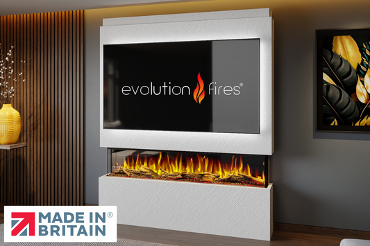 Evolution Fires - Pre-Built Media Wall Package 20 including Electric Fire