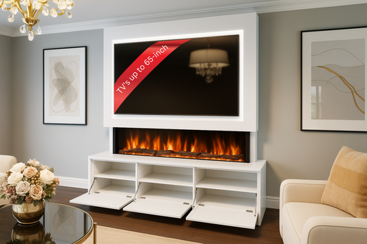 Evolution Fires - Pre-Built Media Wall Package 21 including Electric Fire