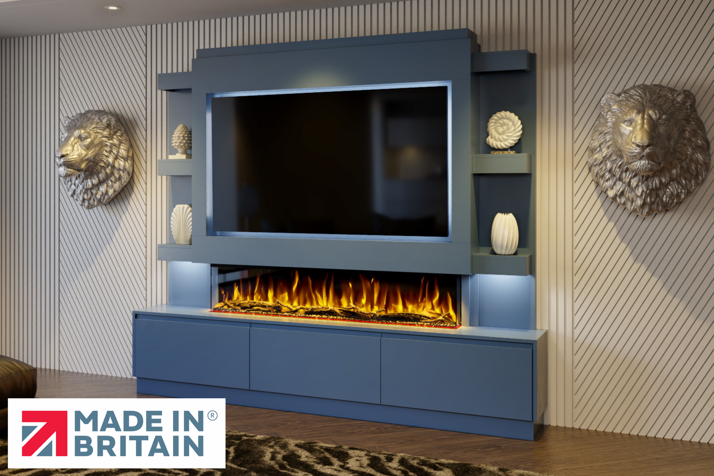 Evolution Fires - Pre-Built Media Wall Package 22 including Electric Fire