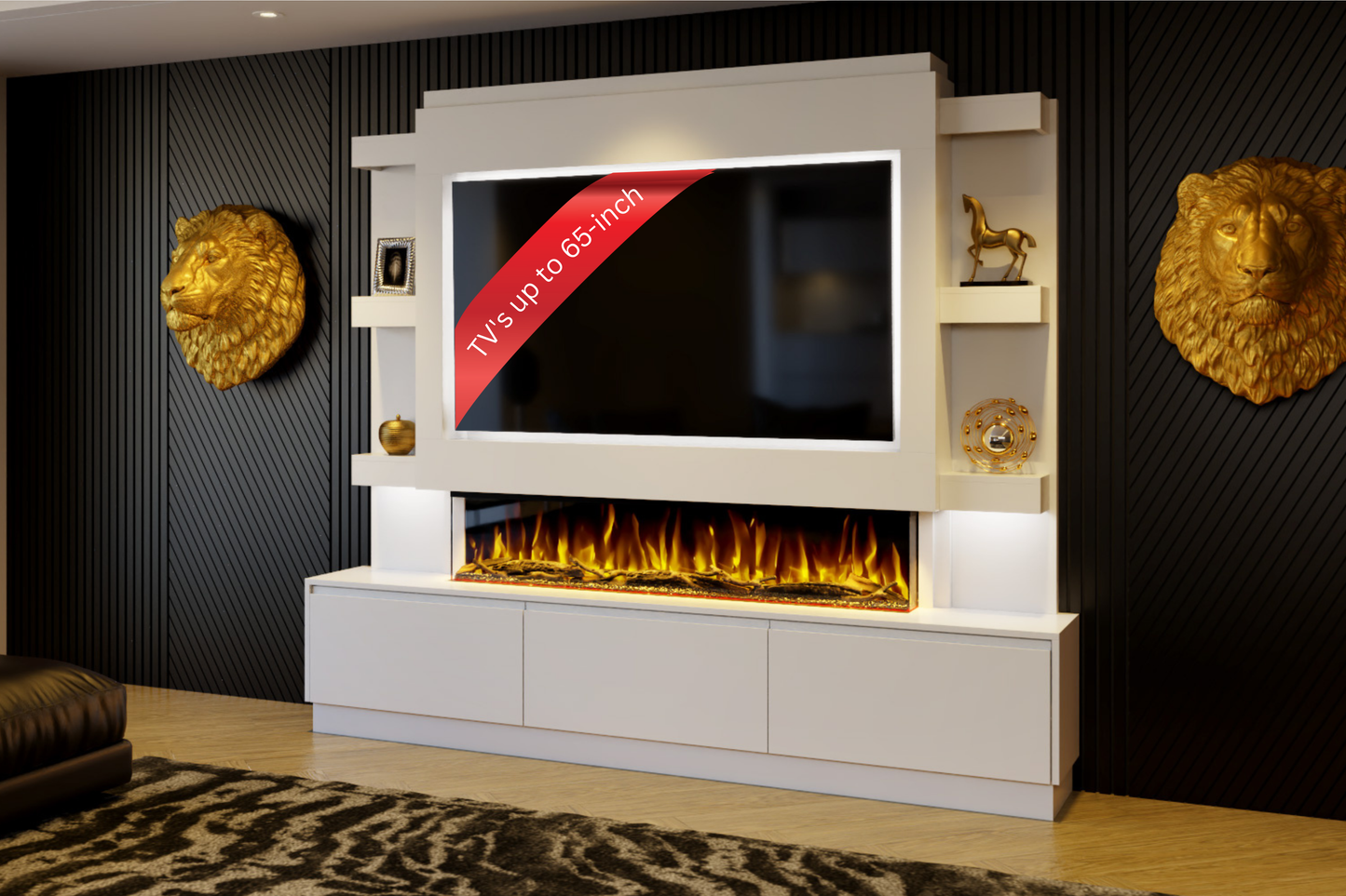 Evolution Fires - Pre-Built Media Wall Package 22 including Electric Fire