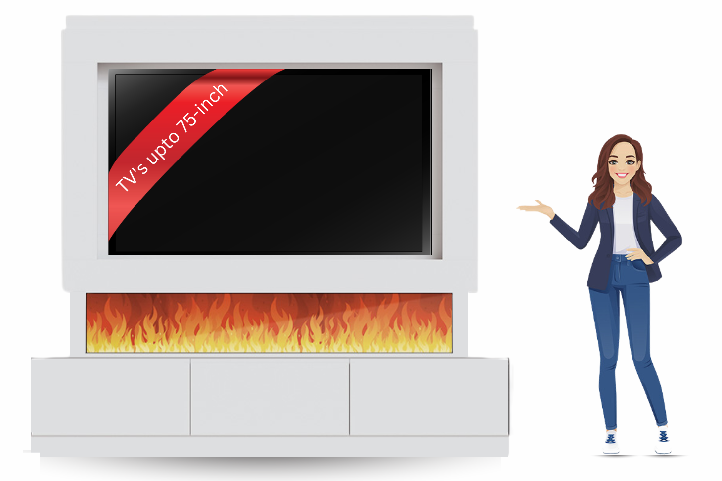 Evolution Fires - Pre-Built Media Wall Package 23 including Electric Fire