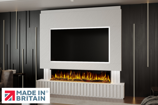 Evolution Fires - Pre-Built Media Wall Package 24 including Electric Fire