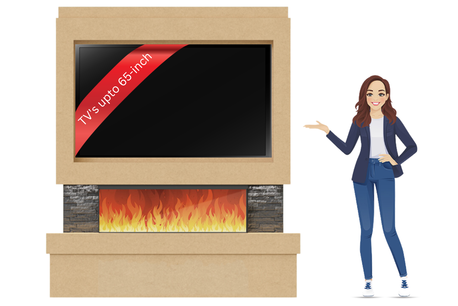 Evolution Fires Package 2 – Pre-Built Media Wall with Electric Fireplace