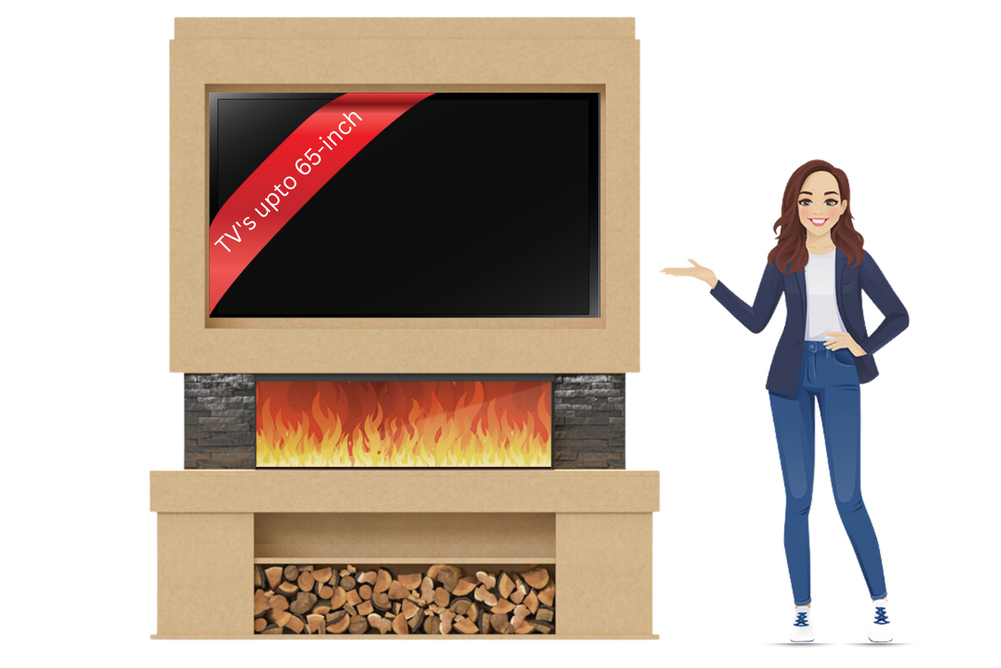 Evolution Fires Package 3 – Pre-Built Media Wall with Electric Fireplace