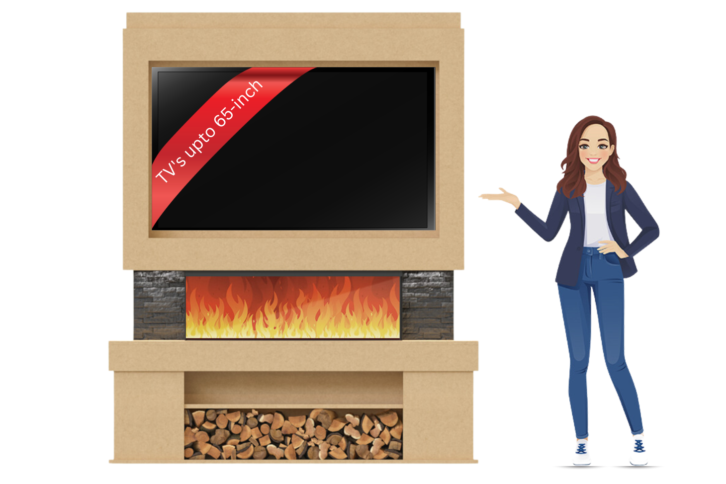 Evolution Fires Package 3 – Pre-Built Media Wall with Electric Fireplace