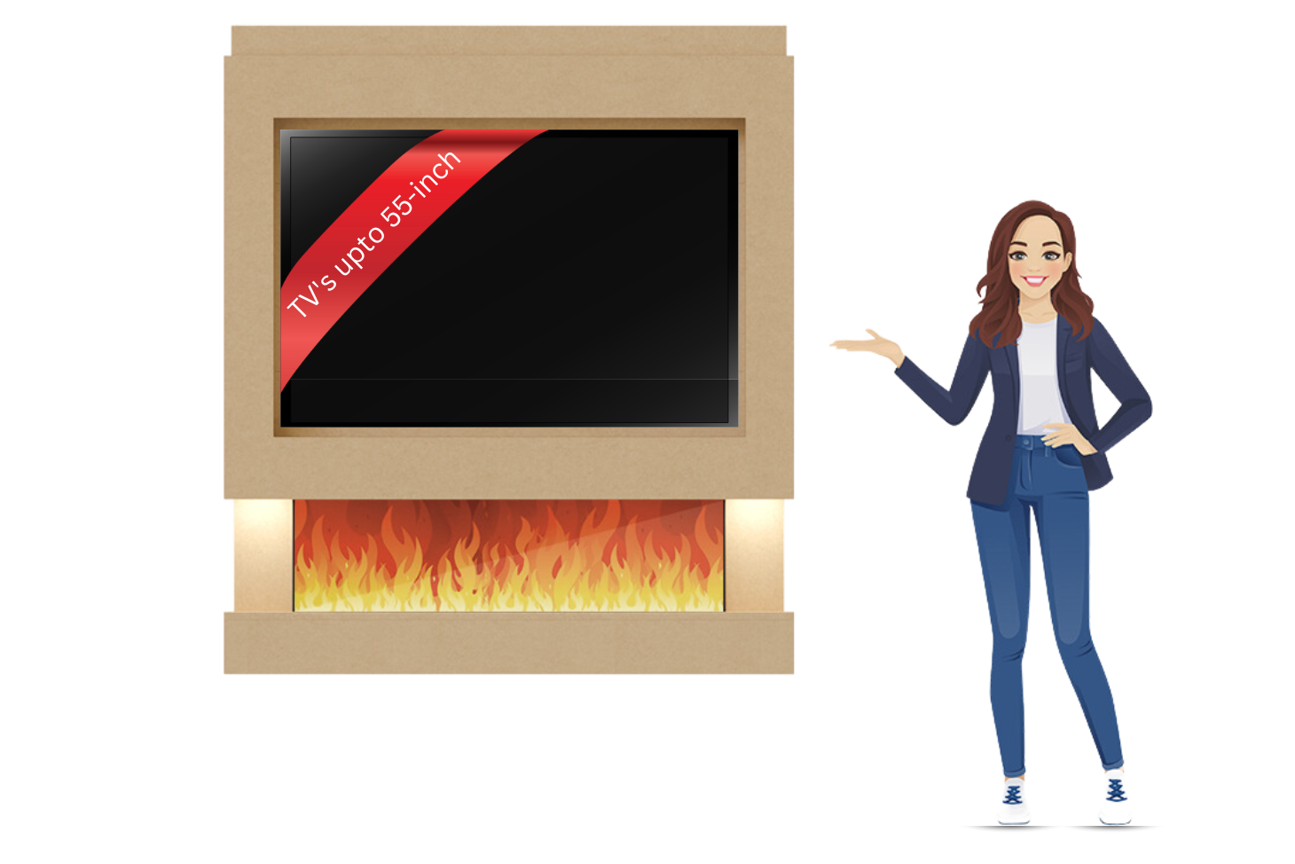 Evolution Fires Package 4 – Pre-Built Media Wall with Electric Fireplace