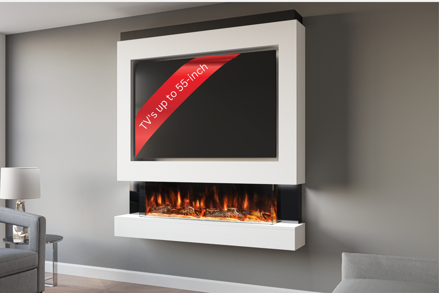 Evolution Fires Package 4 – Pre-Built Media Wall with Electric Fireplace