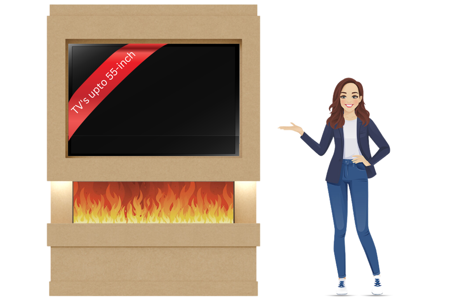 Evolution Fires Package 5 – Pre-Built Media Wall with Electric Fireplace