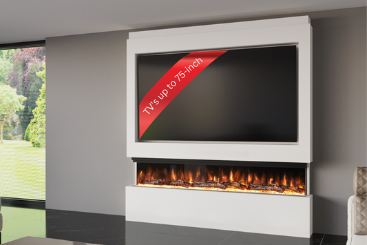 Evolution Fires Package 9 β Pre-Built Media Wall with Electric Fireplace