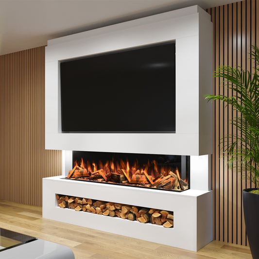 Evolution Fires - Pre-Built Media Wall Package 11 with electric fire
