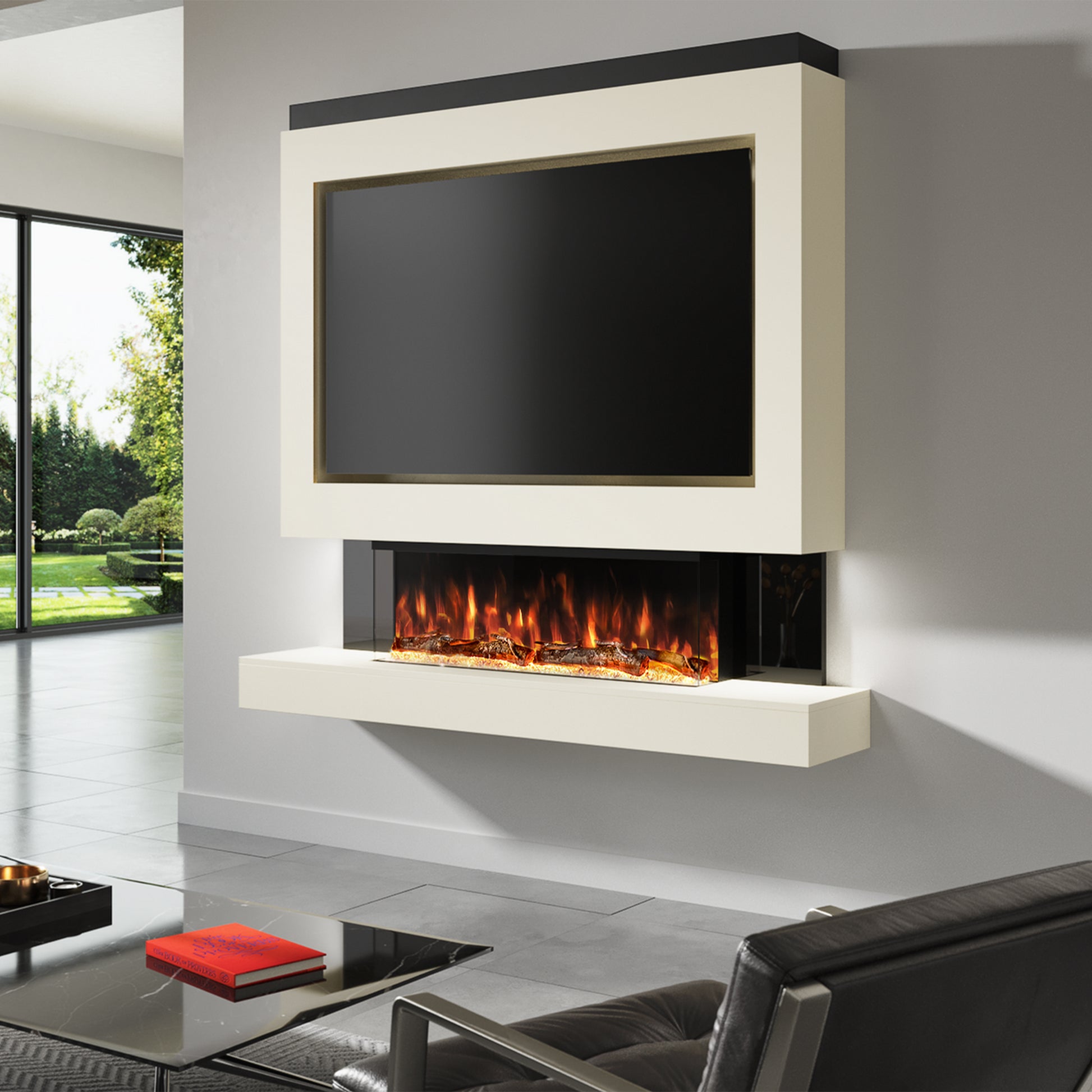 Evolution Fires - Pre-Built Media Wall Package 1 with electric fireplace