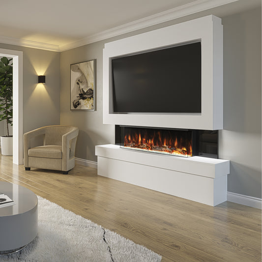 Evolution Fires - Pre-Built Media Wall Package 2 With Electric Fireplace