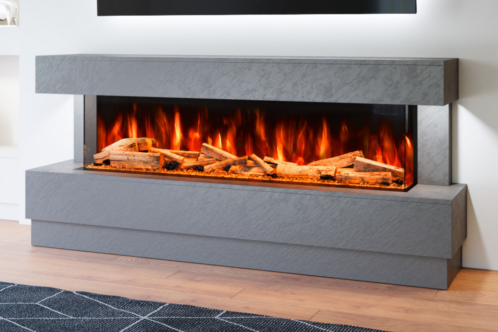 Evolution Fires - Raphael Electric Fireplace Suite - Grey Stone Effect