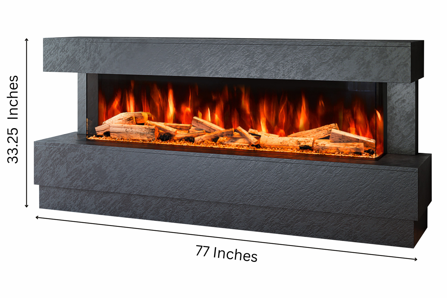 Evolution Fires - Raphael Electric Fireplace Suite (Black Stone Effect)