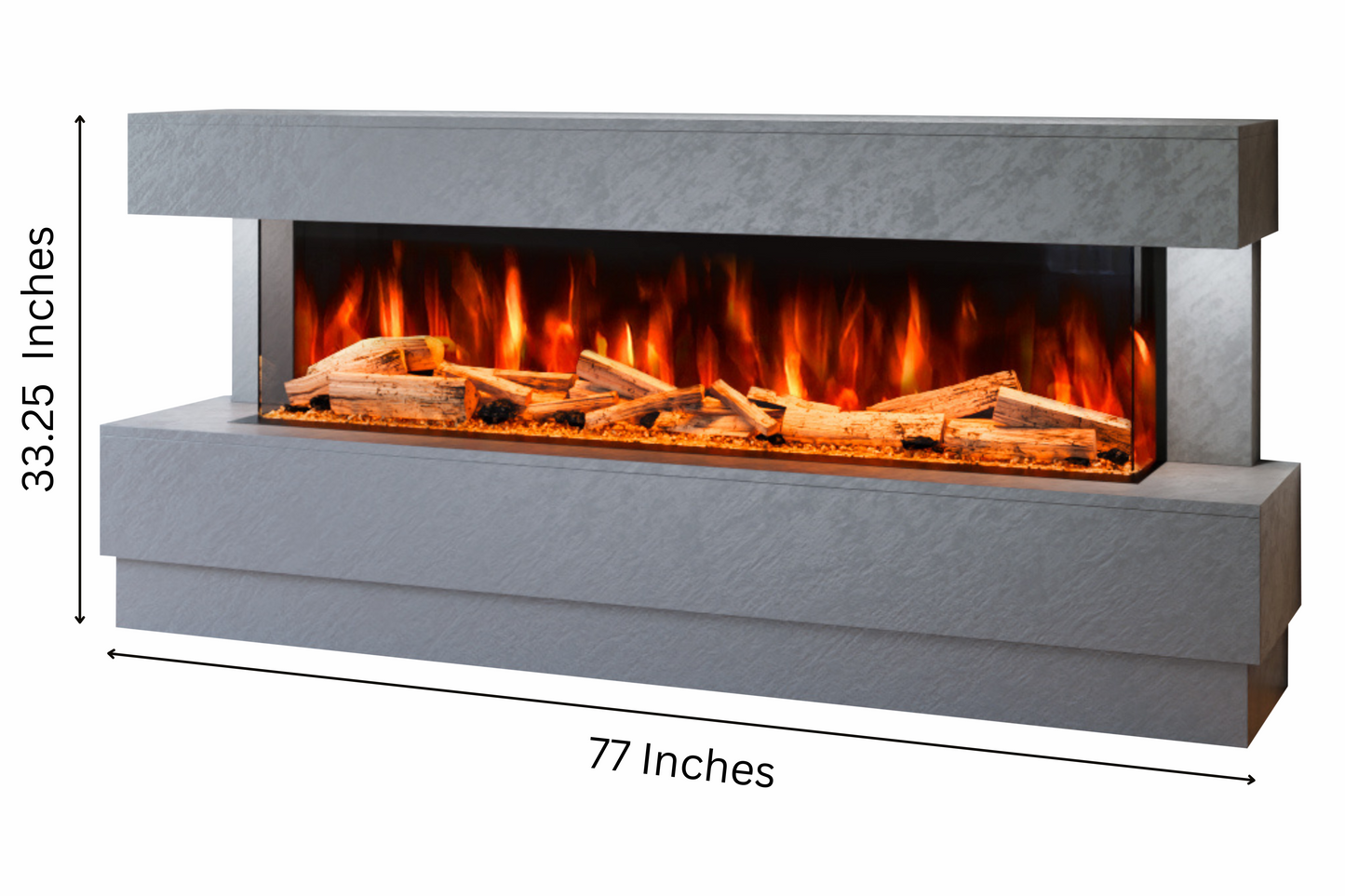 Evolution Fires - Raphael Electric Fireplace Suite - Grey Stone Effect