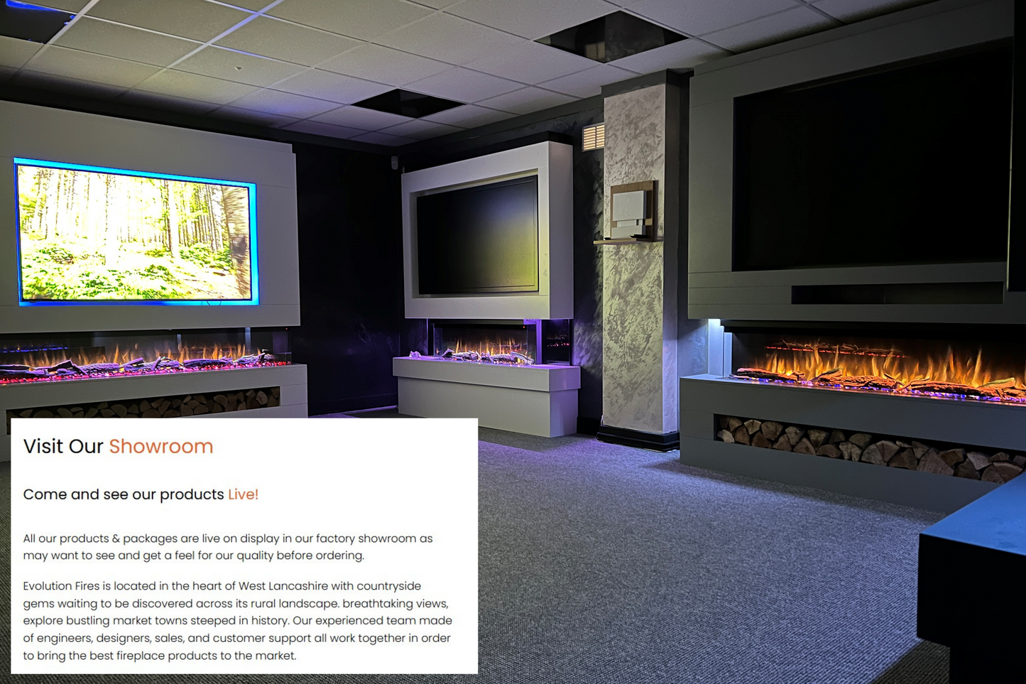 Evolution Fires - Pre-Built Media Wall Package 23 including Electric Fire