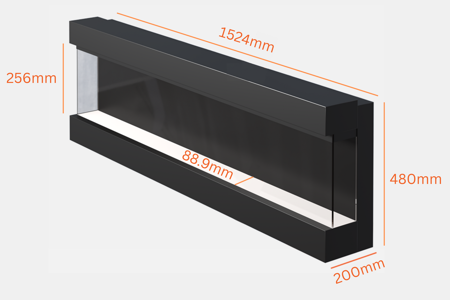 Evolution Fires Spectrum Slimline Series 60 Inch Media Wall Electric Fire