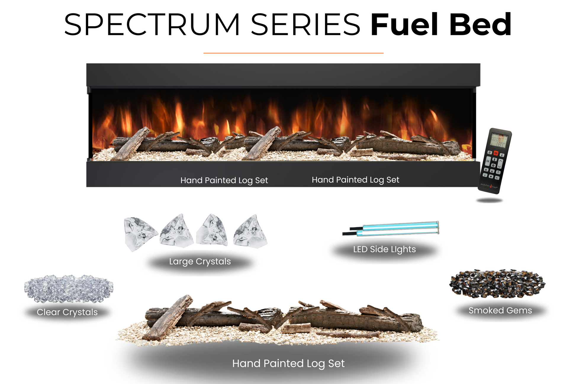 Evolution Fires - Pre-Built Media Wall Package 23 including Electric Fire
