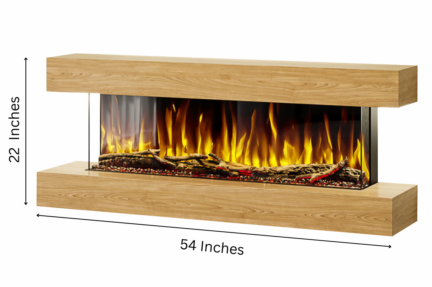 Evolution Fires Studio 4 - Oak Wall-Mounted Electric Fireplace