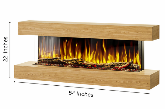 Evolution Fires Studio 4 - Oak Wall-Mounted Electric Fireplace