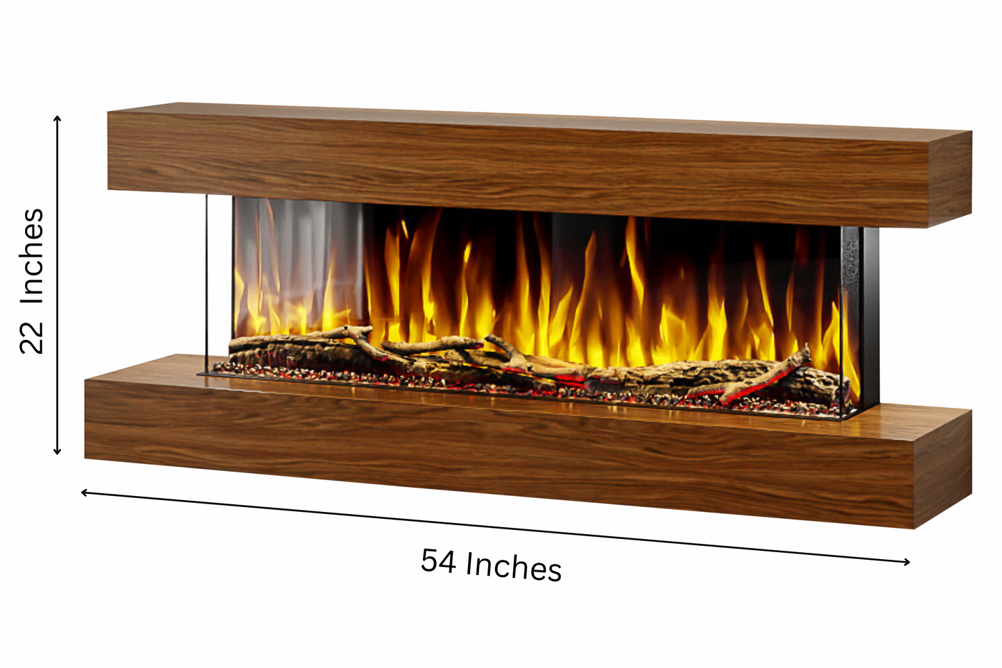 Evolution Fires Studio 4 - Walnut Wall-Mounted Electric Fireplace