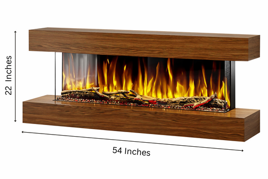 Evolution Fires Studio 4 - Walnut Wall-Mounted Electric Fireplace