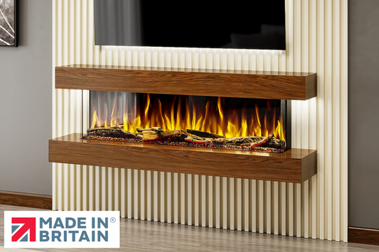Evolution Fires - Studio 5 Walnut Wall-Mounted Electric Fireplace