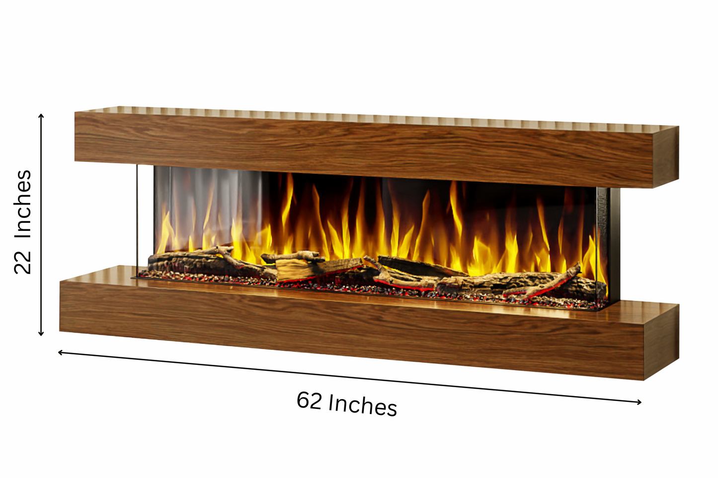 Evolution Fires - Studio 5 Walnut Wall-Mounted Electric Fireplace