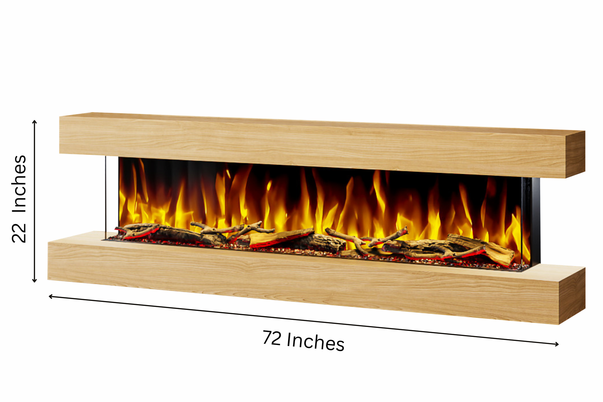 Evolution Fires - Studio 6 Oak Wall-Mounted Electric Fireplace