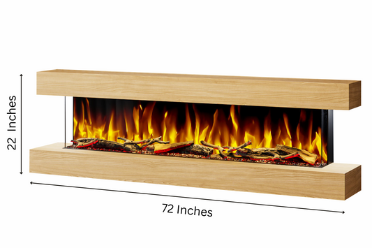 Evolution Fires - Studio 6 Oak Wall-Mounted Electric Fireplace
