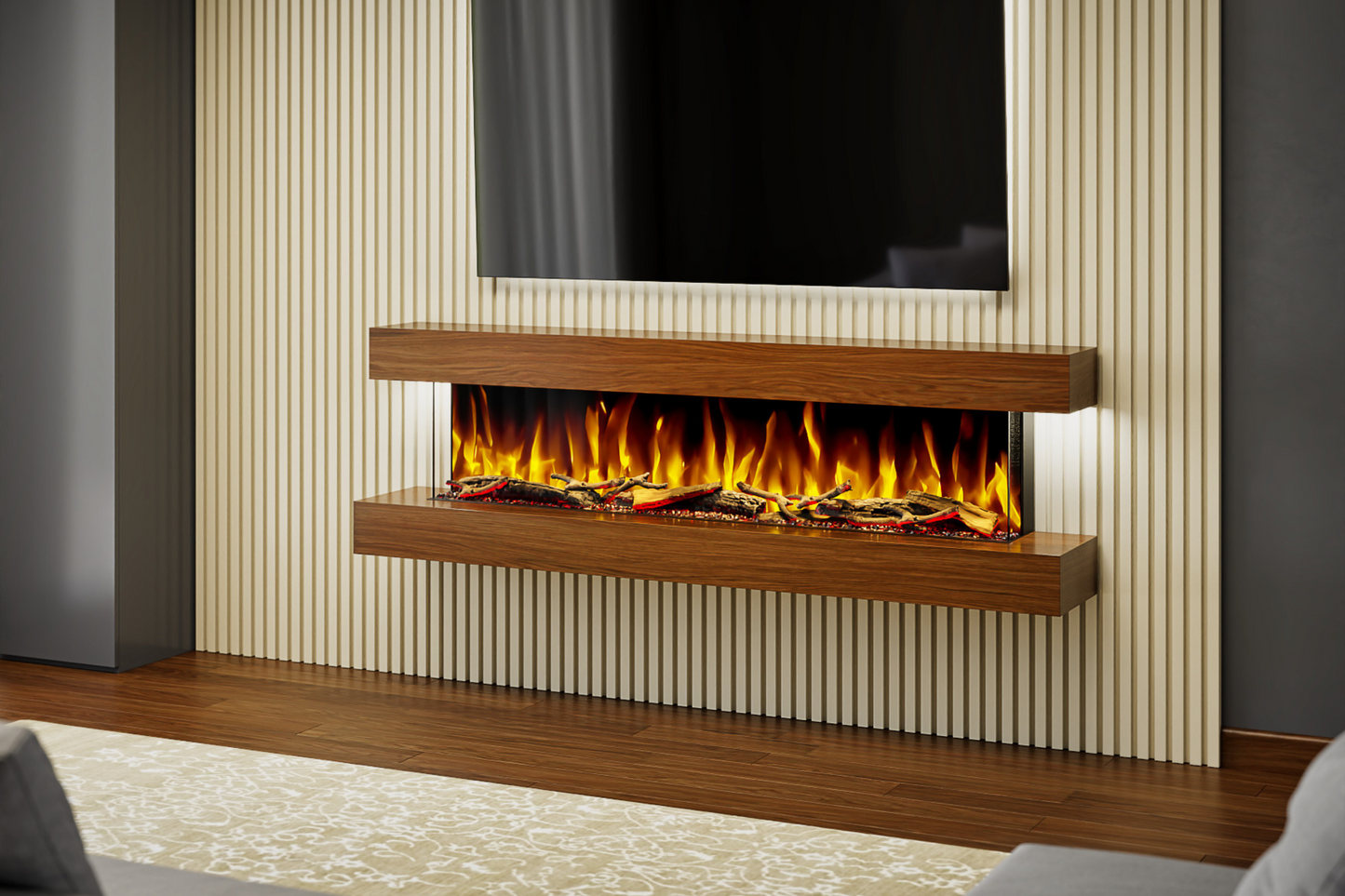 Evolution Fires - Studio 6 Walnut Wall-Mounted Electric Fireplace