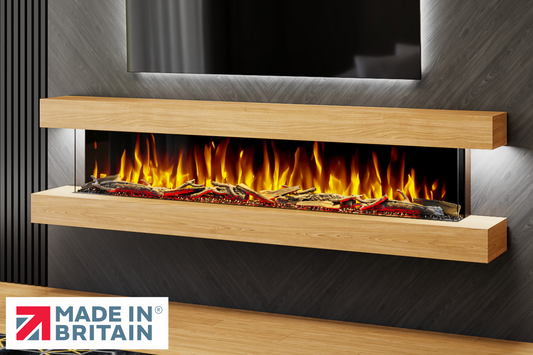 Evolution Fires - Studio 7 Oak Wall-Mounted Electric Fireplace