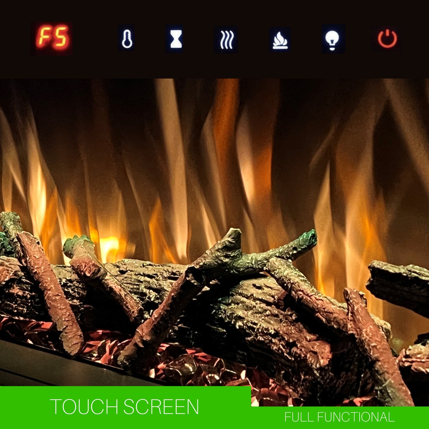 Evolution Fires Pre-built media wall with electric fireplace