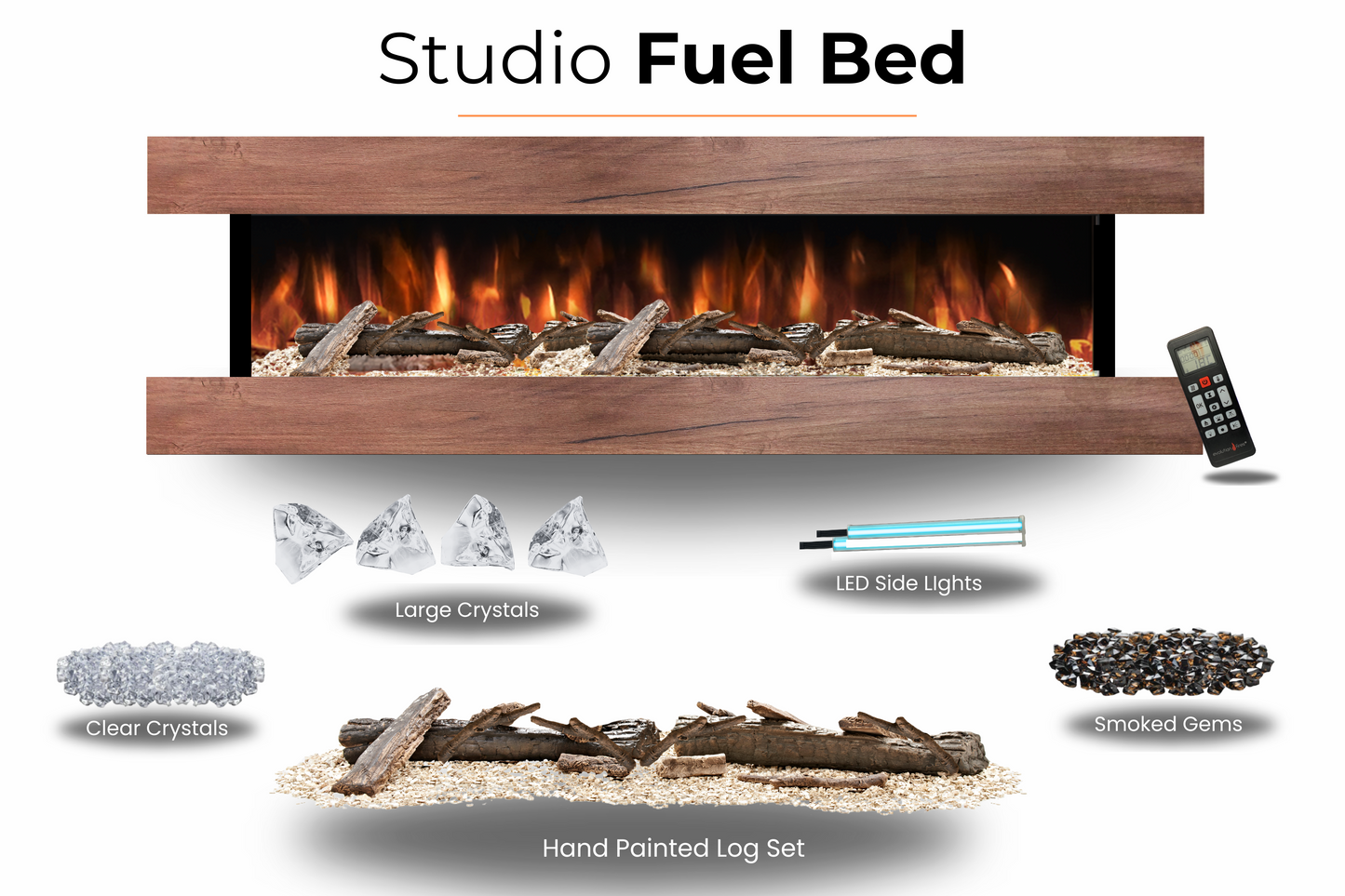 Evolution Fires - Studio 6 Walnut Wall-Mounted Electric Fireplace
