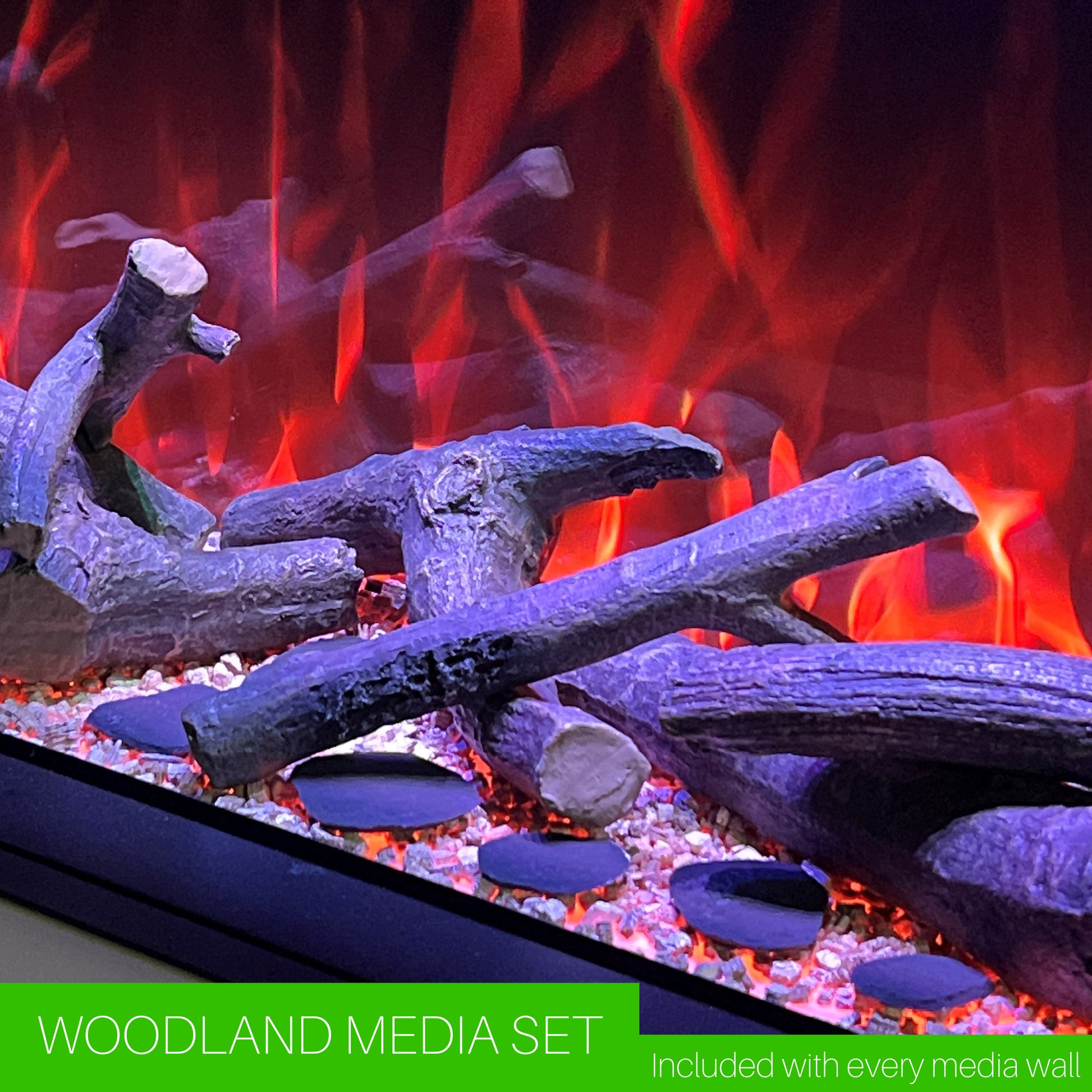 Evolution Fires - Pre-Built Media Wall Package 10 with Electric Fireplace