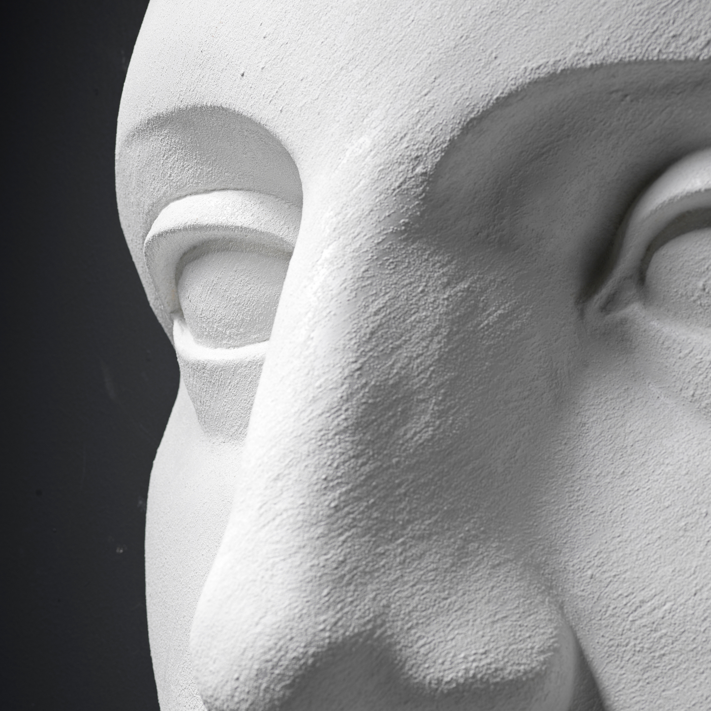 Extra Large 3D Wall Art Face Sculpture (White Venetian Plaster)