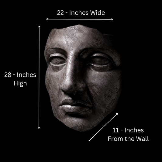 Extra Large 3D Wall Art Face Sculpture ( Bronze Venetian Plaster)