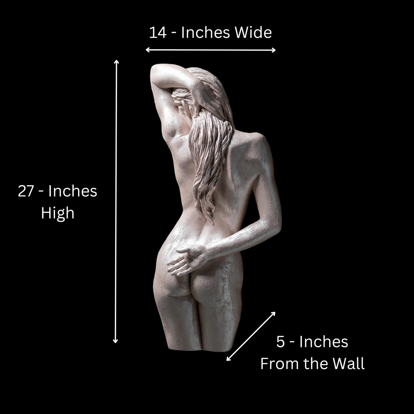 Large 3D Wall Art Lady Sculpture (Pearl Venetian Plaster)
