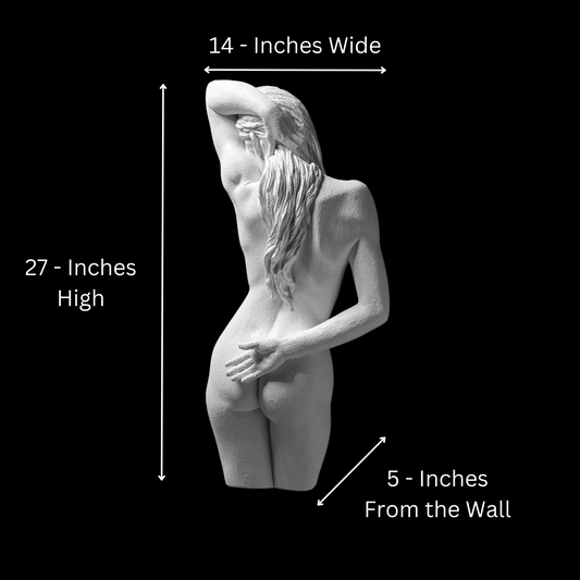 Large 3D Wall Art Lady Sculpture (White Venetian Plaster)