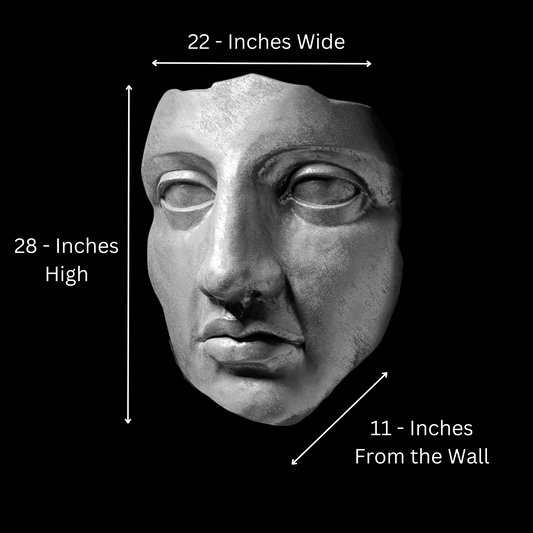 Extra Large 3D Wall Art Face Sculpture (Silver Venetian Plaster)