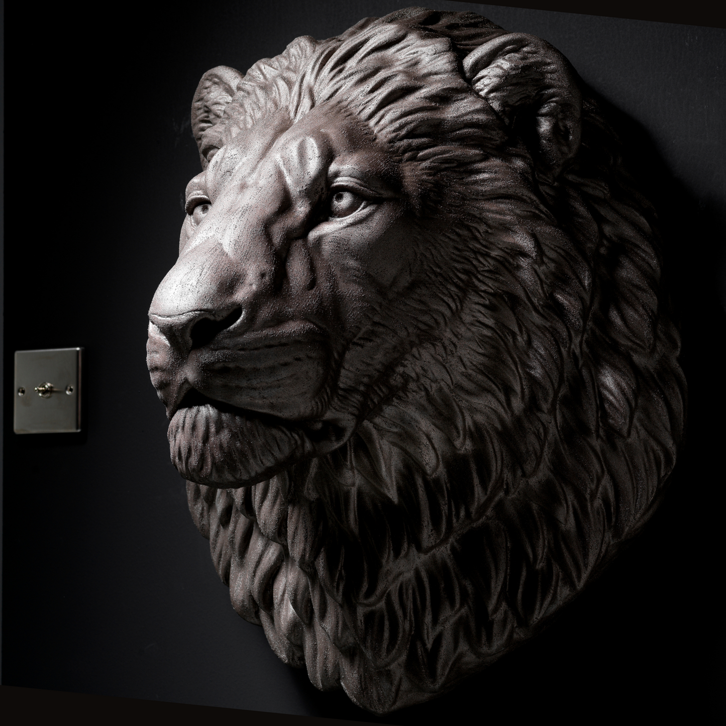 Extra Large 3D Wall Art Lion Sculpture (Bronze Venetian Plaster)